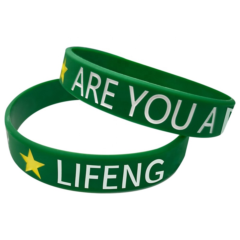 green silicone bracelet